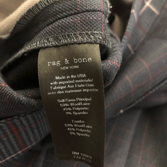 NWOT Rag & Bone Wool Blend Checked Trouser - Picture 5 of 5